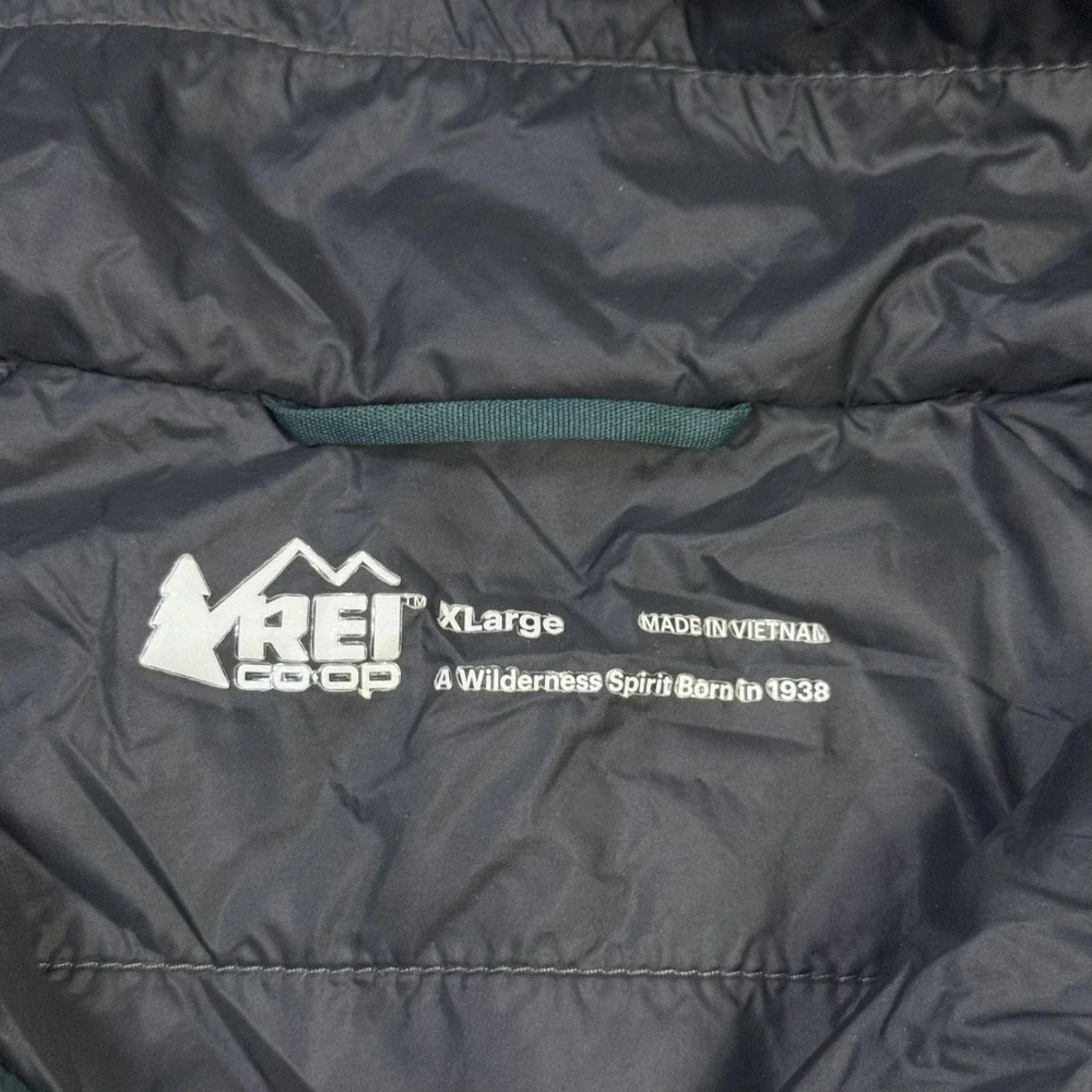 REI Co-Op Primaloft Jacket Mens XL Green Puffer Hooded Insulated Full Zip
